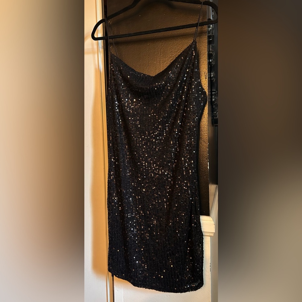 Sky Black Sequin Mini Dress